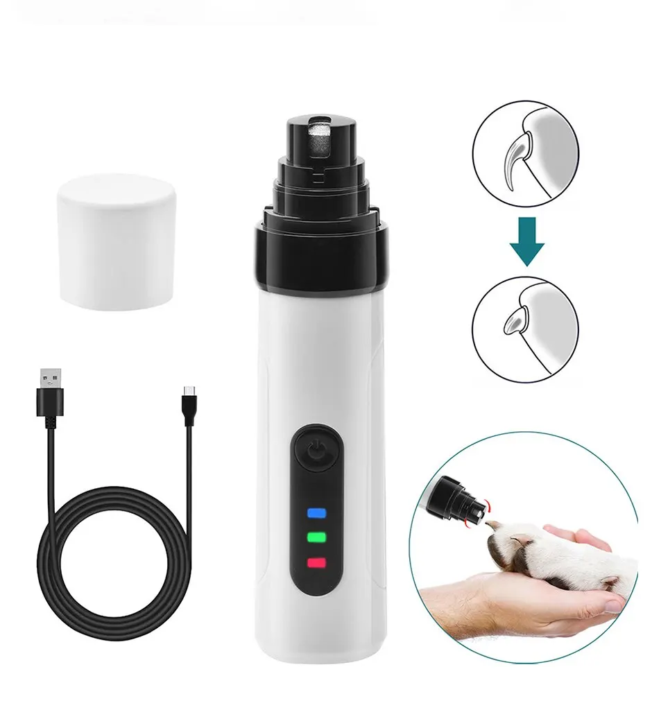 Pet Nail Clipper Electric Dog Nail Clippers Grinders Rechargeable USB Charging Pet Quiet Cat Paws Nail Grooming Trimmer Tools