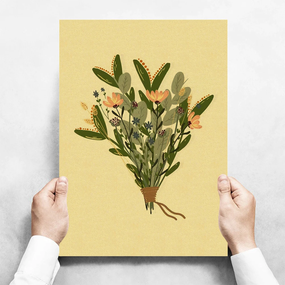 Plant Flower Study Retro Poster Botanical Prints Posters Kraft