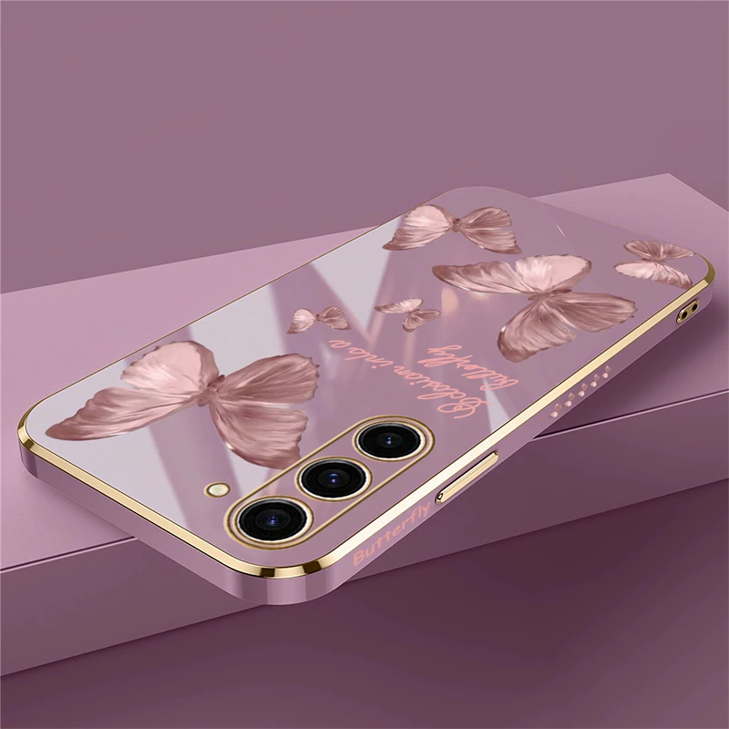 Elegant Butterfly Plating Soft Phone Case Cover