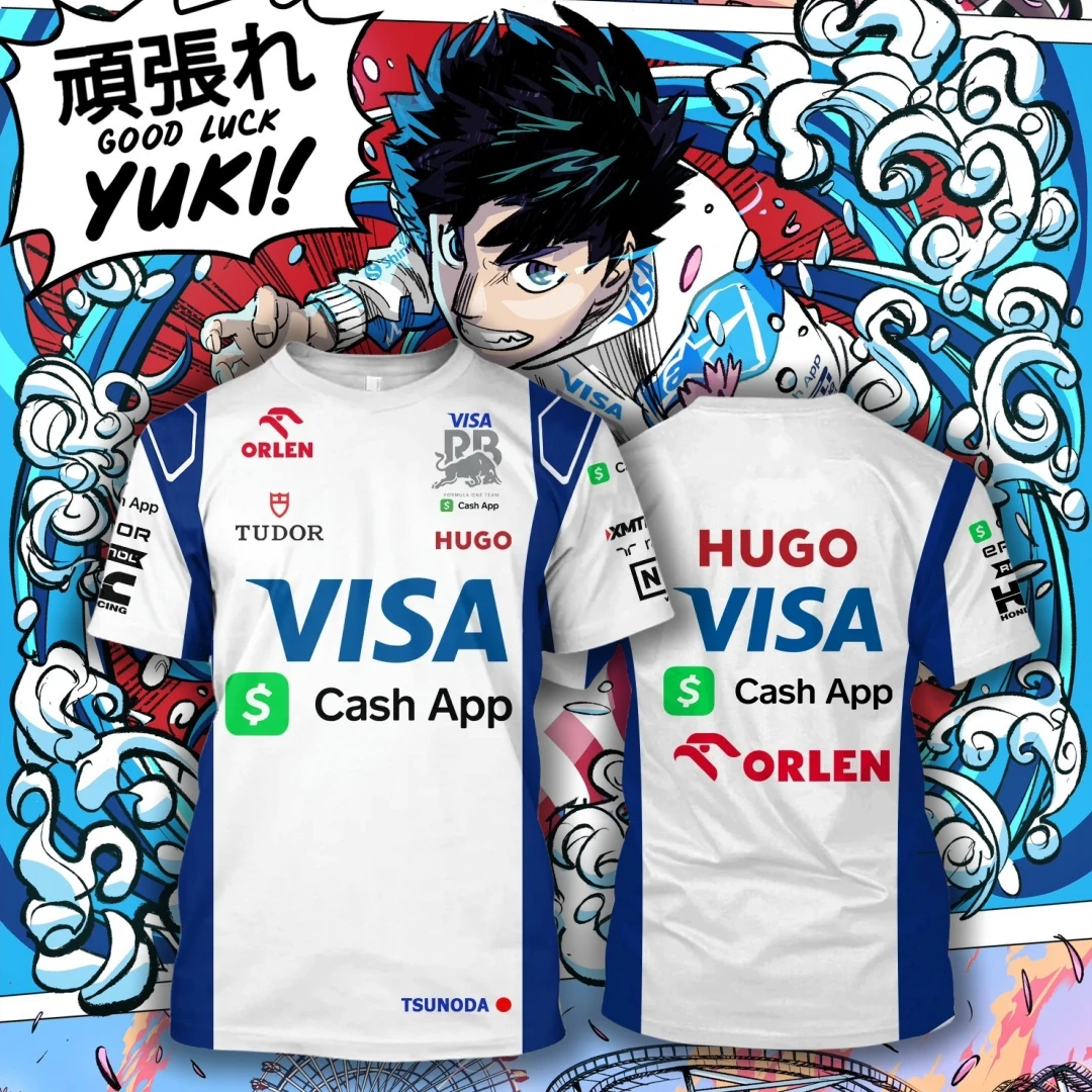 2024 Yuki Tsunoda Visa Cash App Rb T-Shirt Formula 1 Team Daniel Ricciar Suits Japan Gp F1 Shirt Moto Tees Fan Jersey