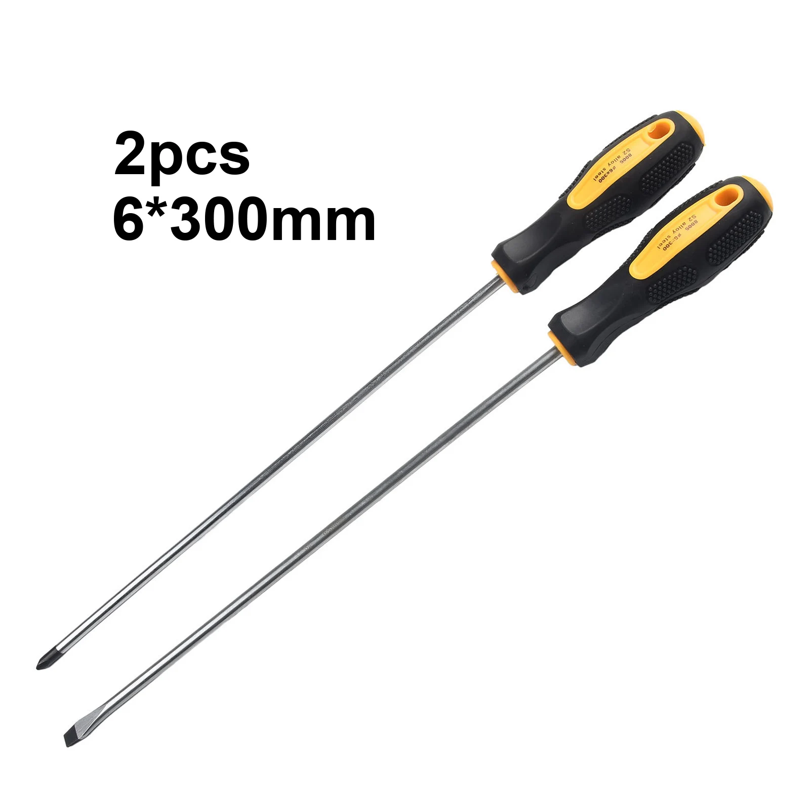 

12Inch Long Slotted Cross Screwdriver Chromium Vanadium Alloy Steel Magnetic Screwdriver With Rubber Handle Hand Tool