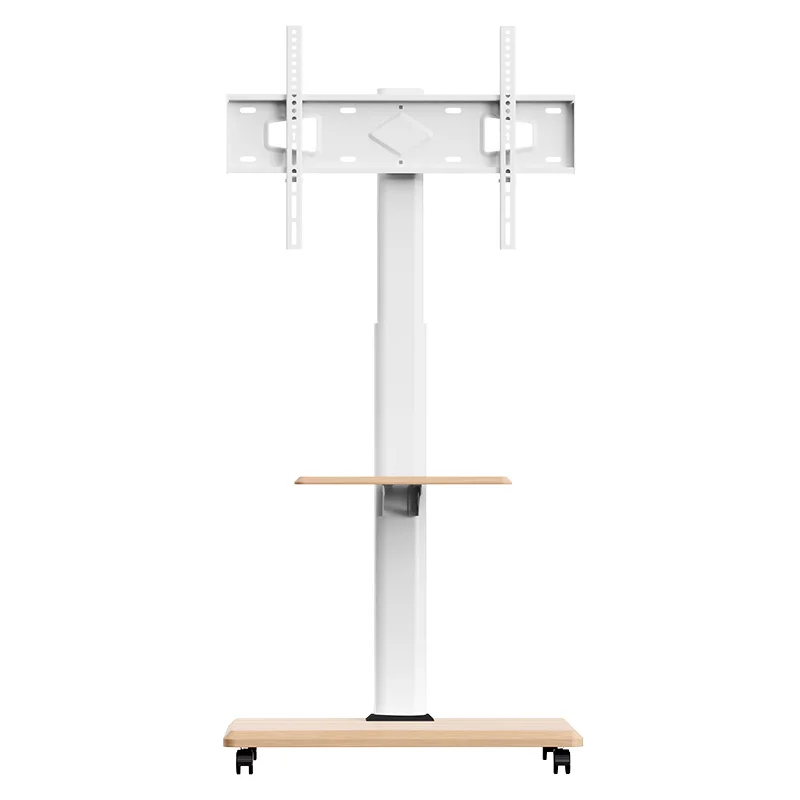 Nuovo Dl-X10 Regolazione Dell'Altezza 40Kg 32 "-75" Lcd Tv Carrello Da Pavimento Carrello 1445Mm Con Freno A Ruota Bianco 400X400 600X400 Con Ripiano