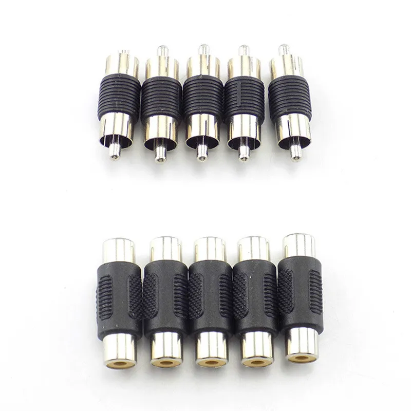 5pcs /10pcs RCA Female to Female Coupler Plug Audio Video Cable Jack Plug Adapter Converter RCA Male to Male Joiner Connector