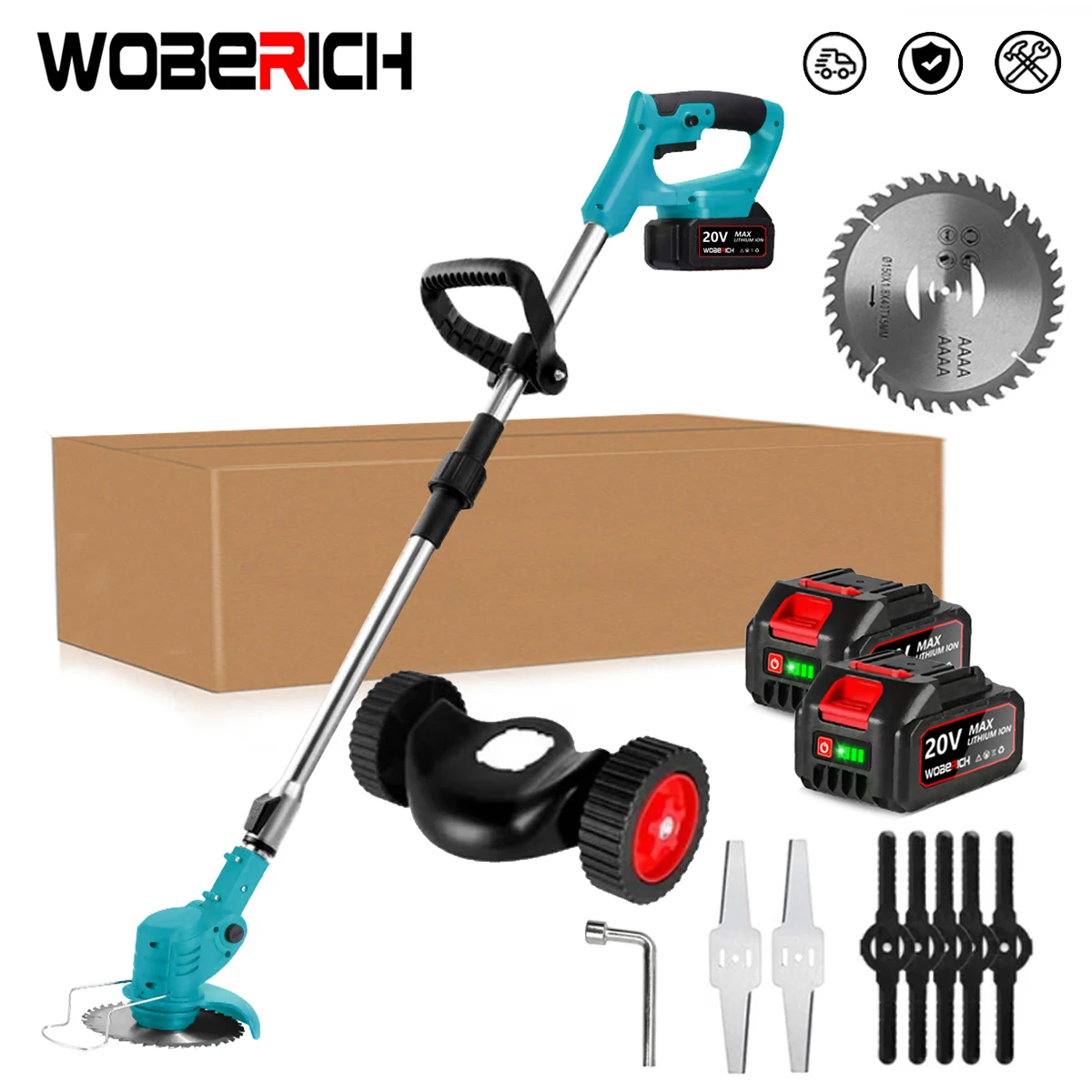 Cordless Electric Lawn Mower Grass Trimmer Length Adjustable Foldable Cutter Household Garden Tools For Makita 18V