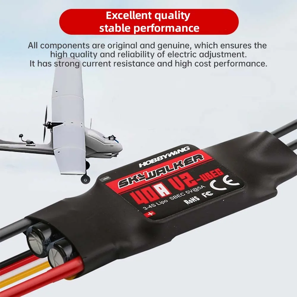 Hobbywing Skywalker 30A 40A 50A 60A 80A 100A 120A V2 ESC contrôleur de vitesse avec UBEC pour RC FPV quadrirotor avion hélicoptère – Image 2