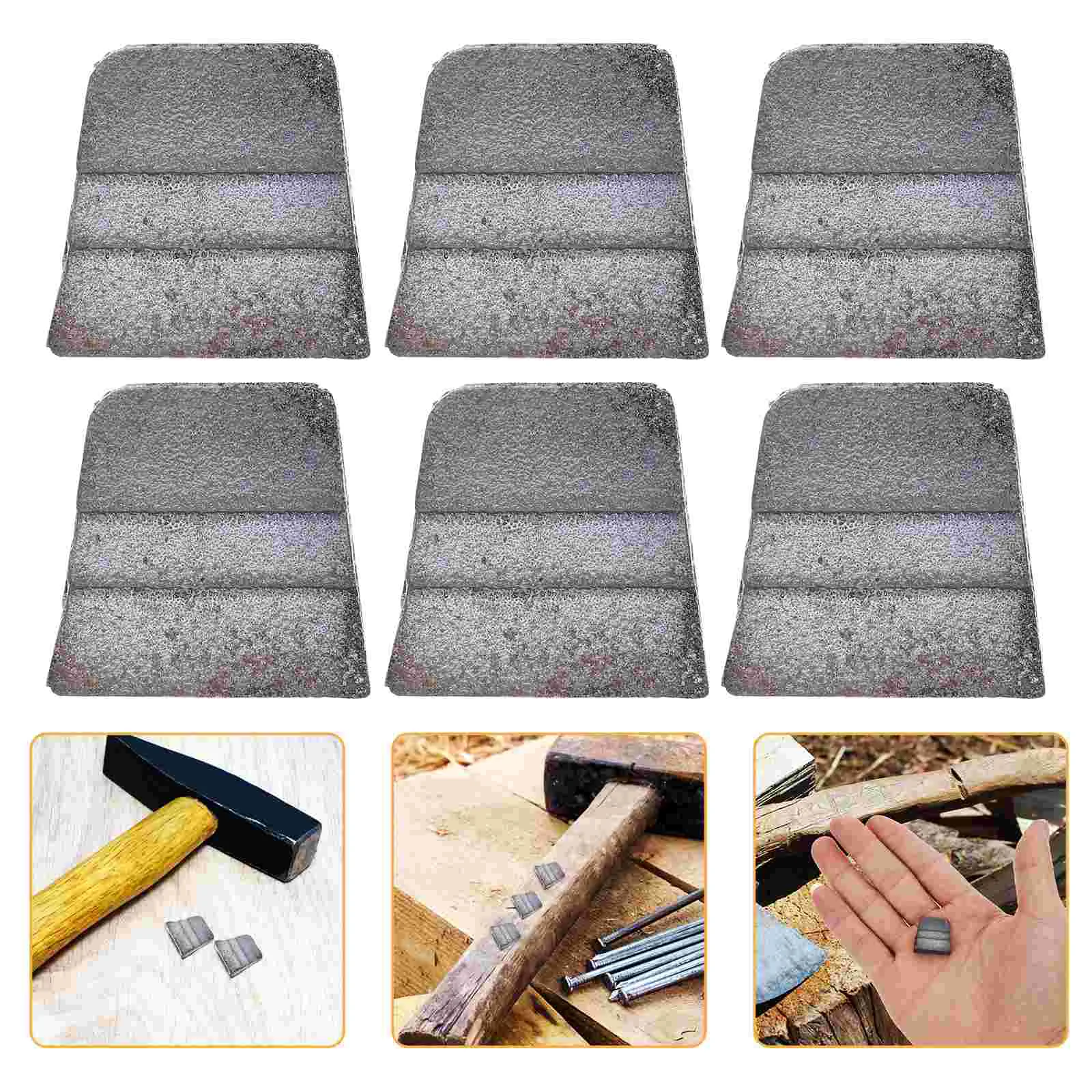 Geological Hammer 6 Pcs Fixed Wedge Axe Handle Iron for Tool Triangle Repair Blacksmith Hammer Replacement Safety