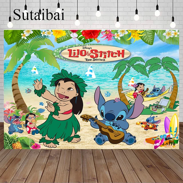 Décors de fête Disney CAN o & Stitch, décorations murales de fond  personnalisées, décoration de mariage