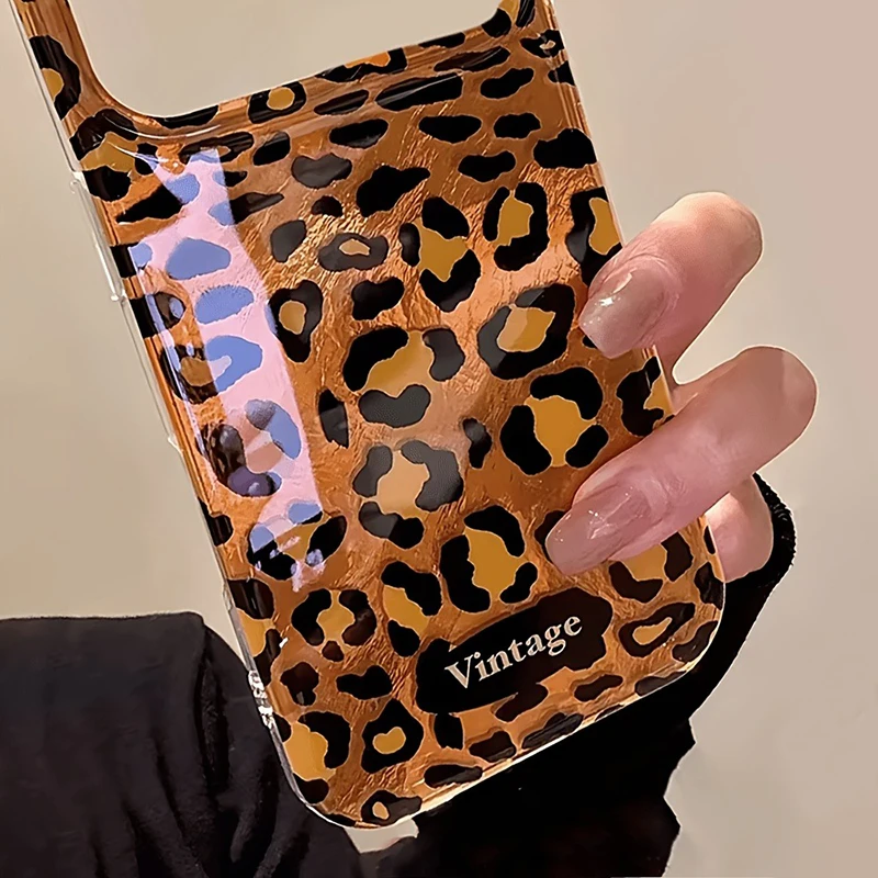 Luxury Orange Black Leopard Print Pattern Silicone Soft Phone Case