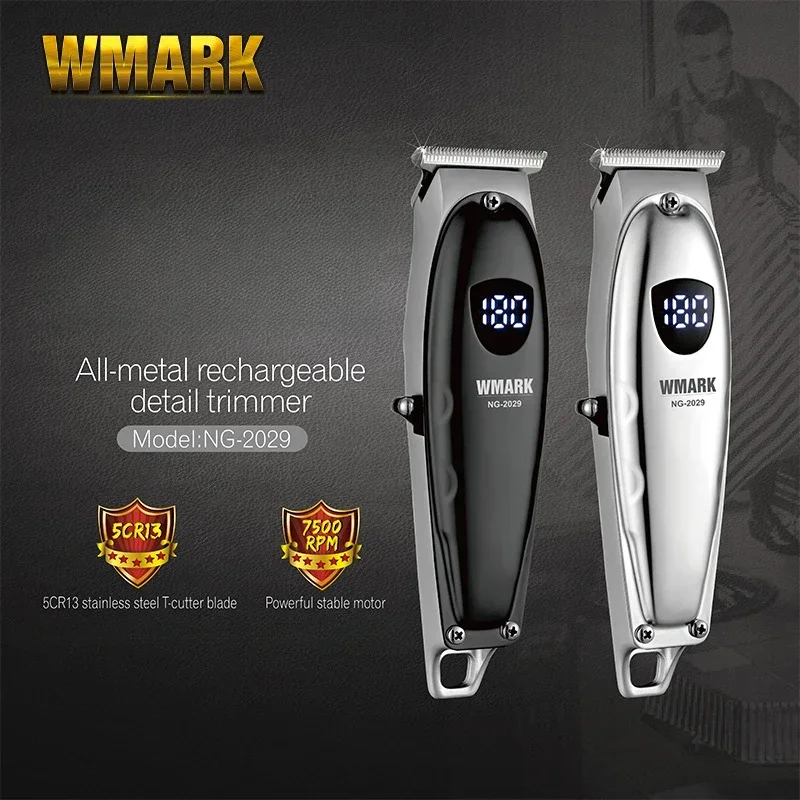 Wmark-all-metal Clipper Cabelo Profissional Aparador de Cabelo Profissional Metal Inteligente Ng2029