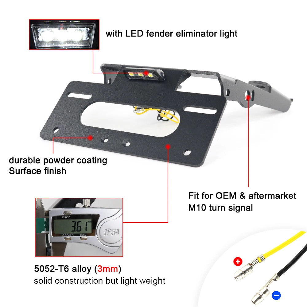 License Plate Holder Motorcycle License Plate Holder For Husqvarna VitPilen 401 SvartPilen 401 250 200 125 Rear License Plate Holder Bracket with Light Tail Tidy Fender Eliminator