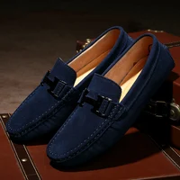 Classic Mens Loafers Male Summer Soft Shoes Fashion Men's Casual Leather Shoe Suede Casual Flats Breathable Hand-stitching Shoes