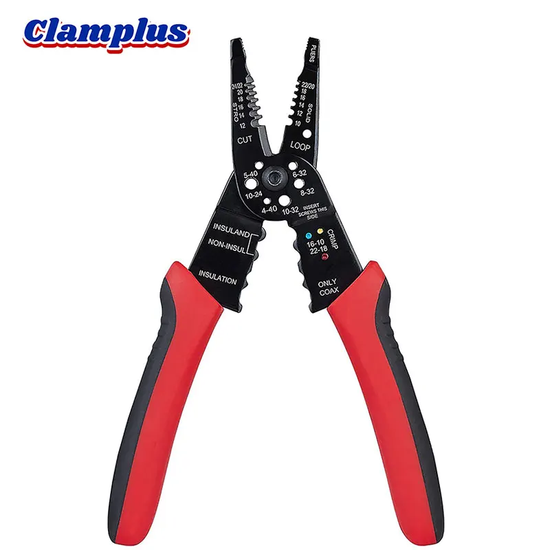 8inch Professional Crimping Plier/Multi-Function Wire Stripping Plier and Cable Cutter Multi-Purpose Mini Hand Crimper Tool