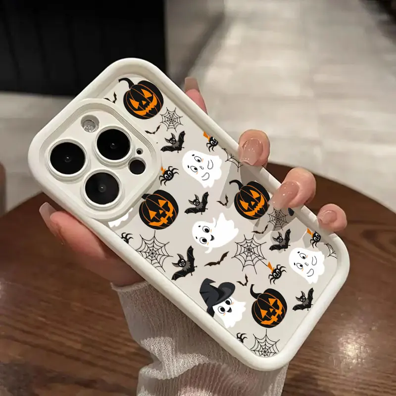 Fun Halloween Pumpkin Ghost Phone Case - Soft Back Cover