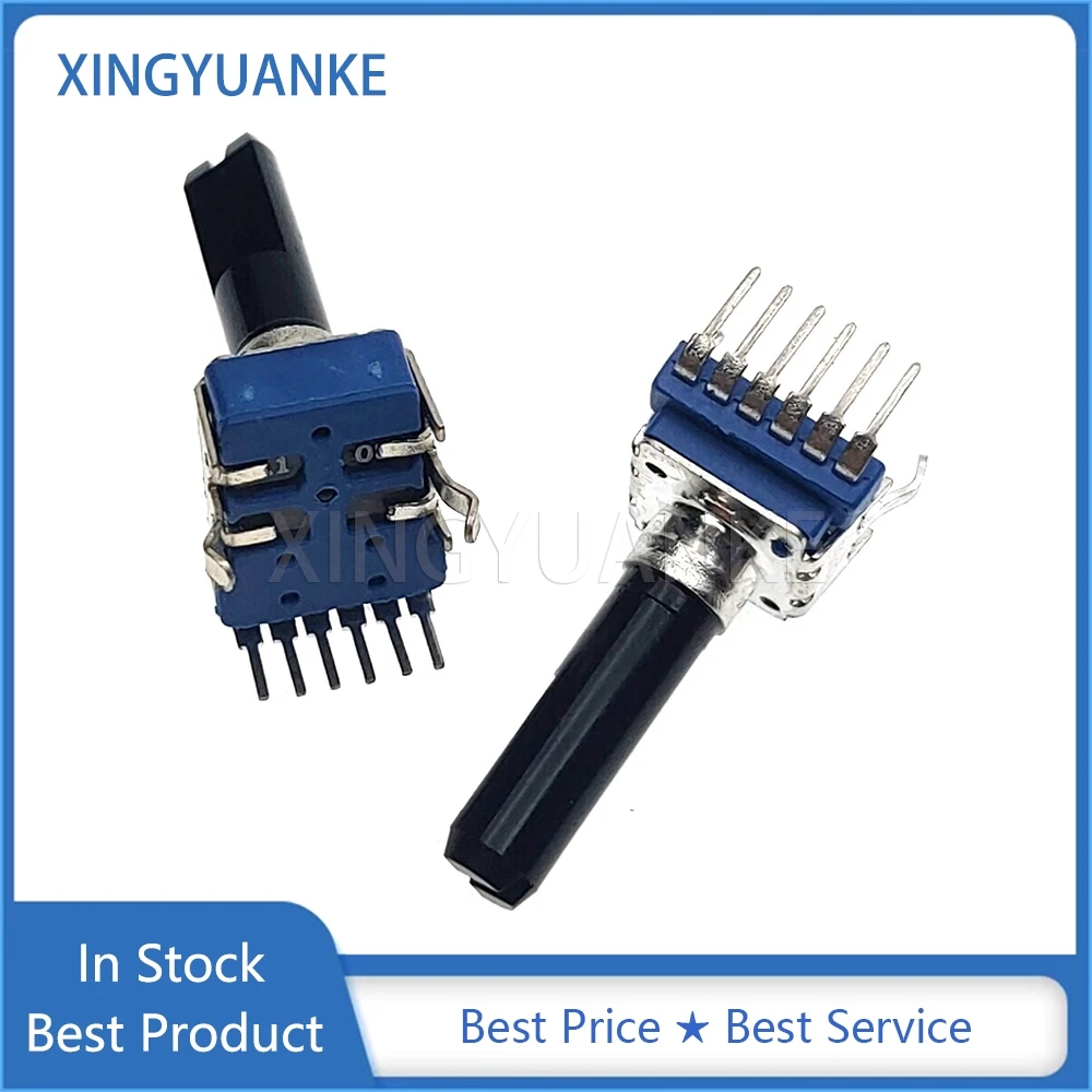 1PCS RK12 142 Type Dual 6-Pin A10K A20K A103 A203 Electronic Organ Audio Volume Adjustment Potentiometer D Shaft Length 23.5mm