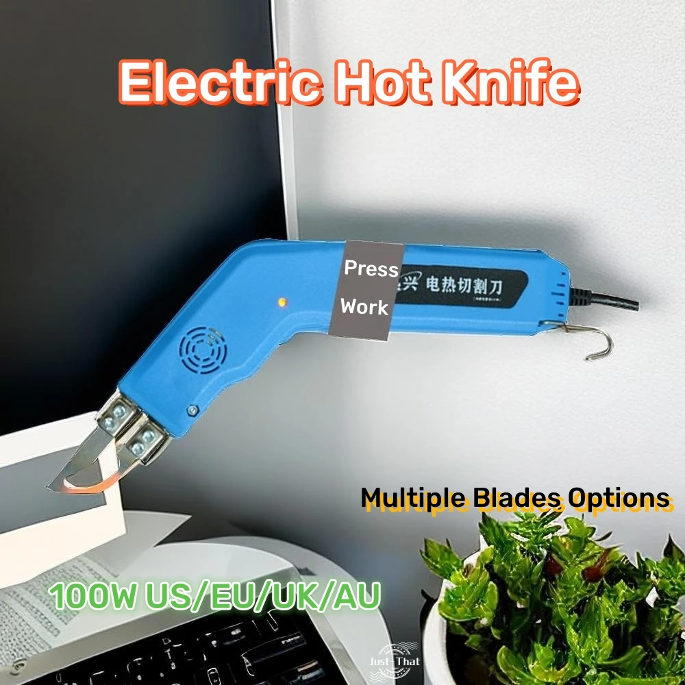

Electric Hot Knife Thermal Cutter Hand Held 100W Cutter Foam Cutting Tools Non-Woven Fabric Rope Curtain Multiple Cutter Blade