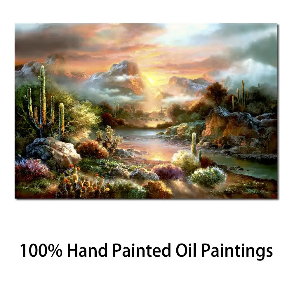 Dipinti Naturali Dipinti A Mano Sunset Splendor Paesaggi Moderni Bella Immagine Per La Decorazione Della Stanza