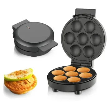 Household Cupcake Maker Electric Cupcake Machine 1000W Cake Pop Maker Non-Stick Surface Makes 6 Cup Cakes for Breakfast Machine 1