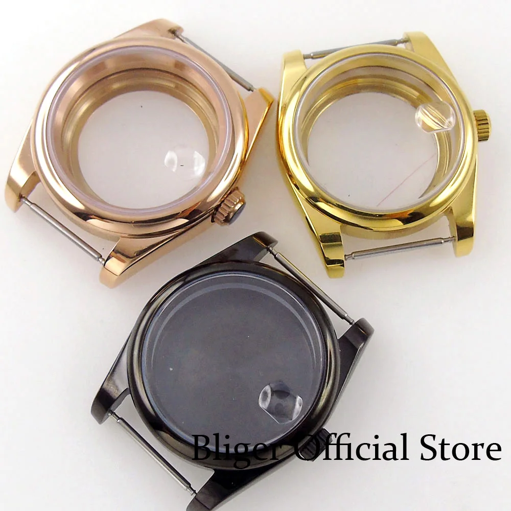 

36mm 39mm Watch Case fit NH35A NH36A MIYOTA 8215 ETA 2836 2824 PT5000 Rose Gold PVD Coated Steel Strap Sapphire Glass
