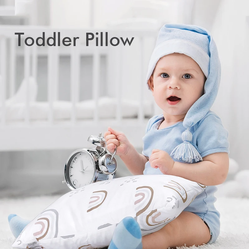 

Toddler Pillow with Pillowcase - 13X18 Soft Cartoon Toddler Pillows for Sleeping - Machine Washable - Perfect for Travel