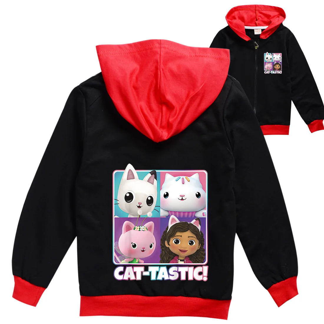 Em promoção! Aquarela Gabby Da Casa De Bonecas Gato Dos Desenhos Animados  De Impressão De Moletom Tops Para Meninas Kawaii Roupas De Crianças  Harajuku Capuz Casaco Agasalho