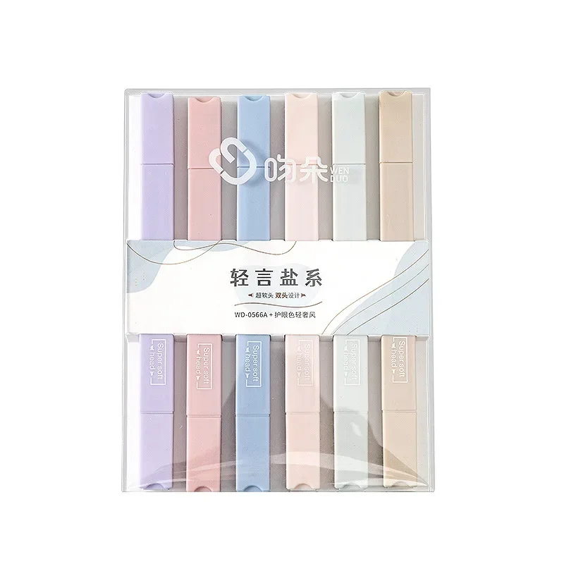 Highlighters Pen 6 Pcs/set Pastel Fluorescent Pen Kawaii Graffiti Marker Colorful Stationery Art School & Office Supplies