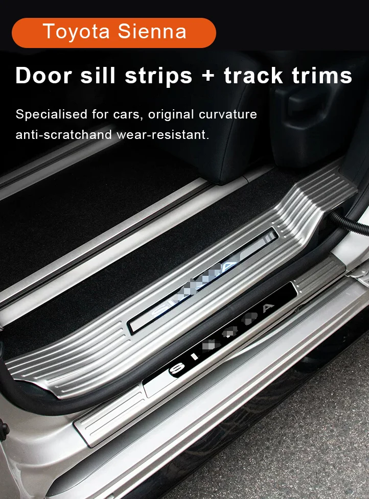 

JYCDC, порог из нержавеющей стали для автомобильной двери, противоударный, устойчивый к царапинам порог для автомобильной двери, полосы для Sienna 2021-2024, аксессуары