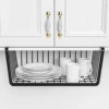 1pc Hanging Net Basket Iron Material Large Capacity Hanging Under Cabinet Wall Wardrobe Storage Basket Kitchen Tools 4