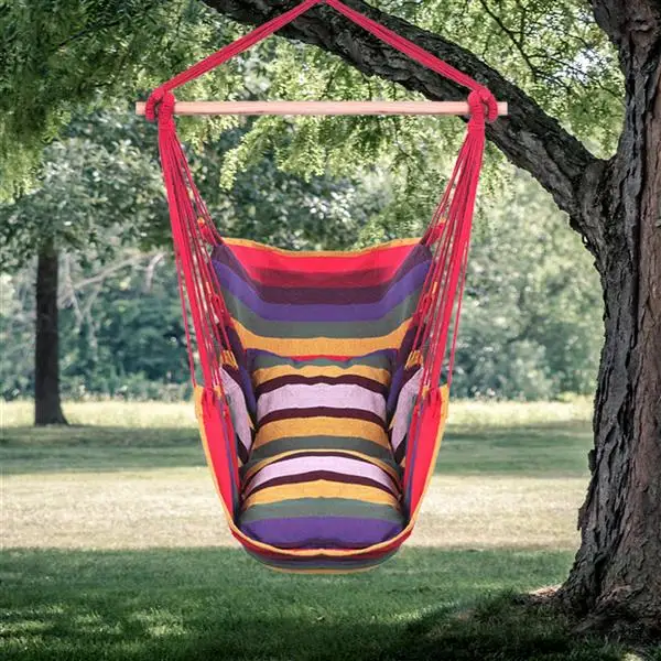 wicker patio furniture Canvas Hanging Hammock Outdoor Garden Hanging Rope  Chair Porch Beach Camping Swing Bed With Pillows cheap garden furniture