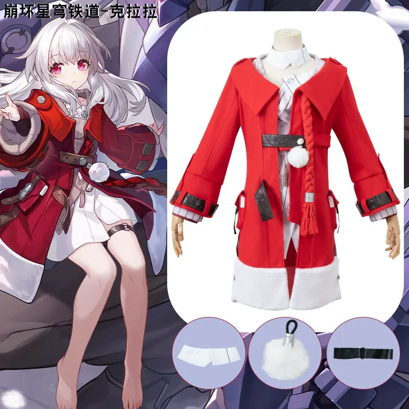 

Clara Cosplay Wig Costume Game Honkai Star Rail Cosplay Wigs Clara Red Suit Long Hair Halloween Party Role Play 2023 New