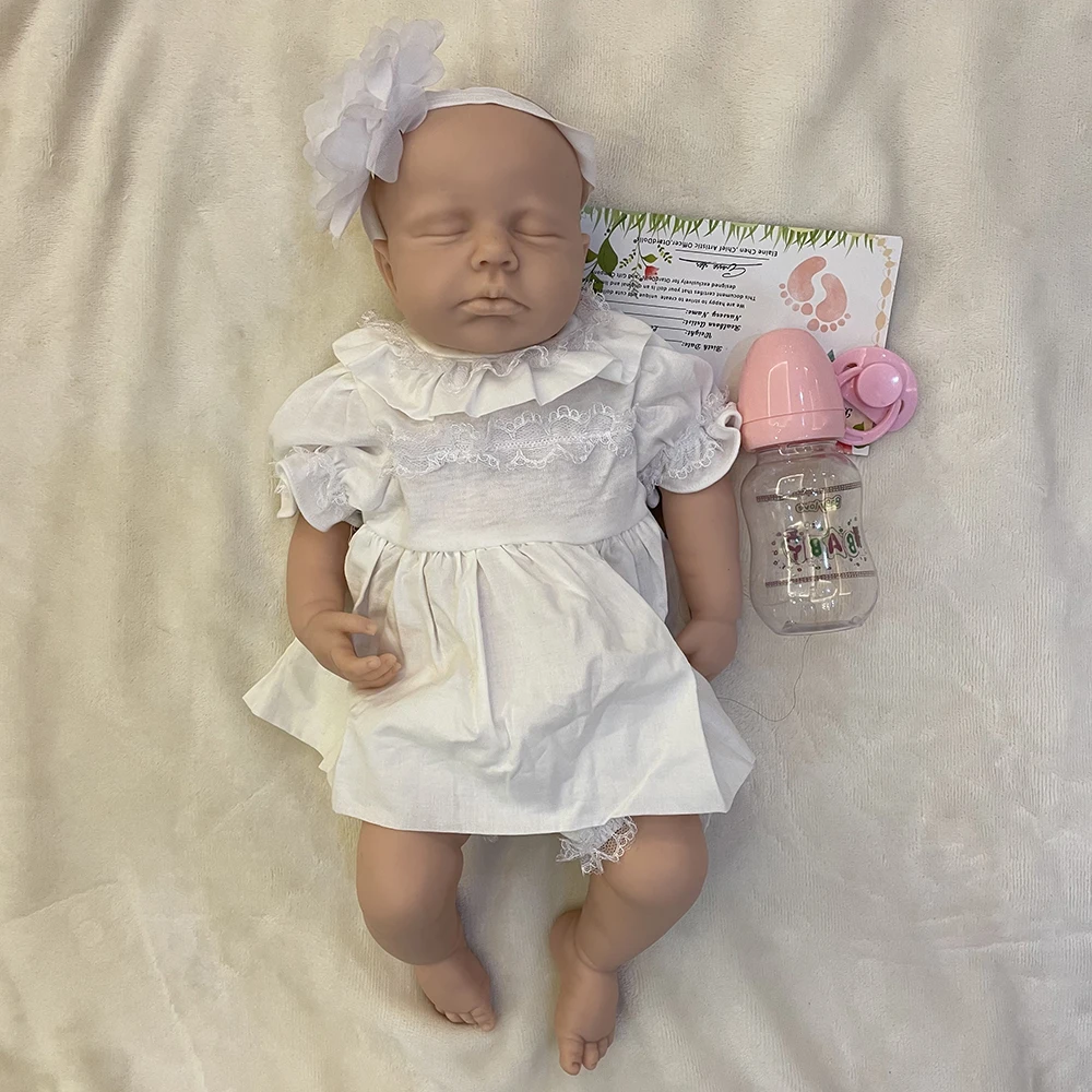 Attyi 18inch loulou kit Кукла реборн Whole Body Silicone Reborn Doll Unpainted Baby Girl Newborn Dolls reborn de silicona