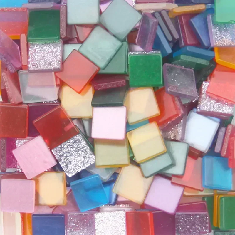 Acrylic Mosaics 100pcs 1cm Square Resin Mosaic Tiles 0.2cm Thickness DIY Crafts Materials