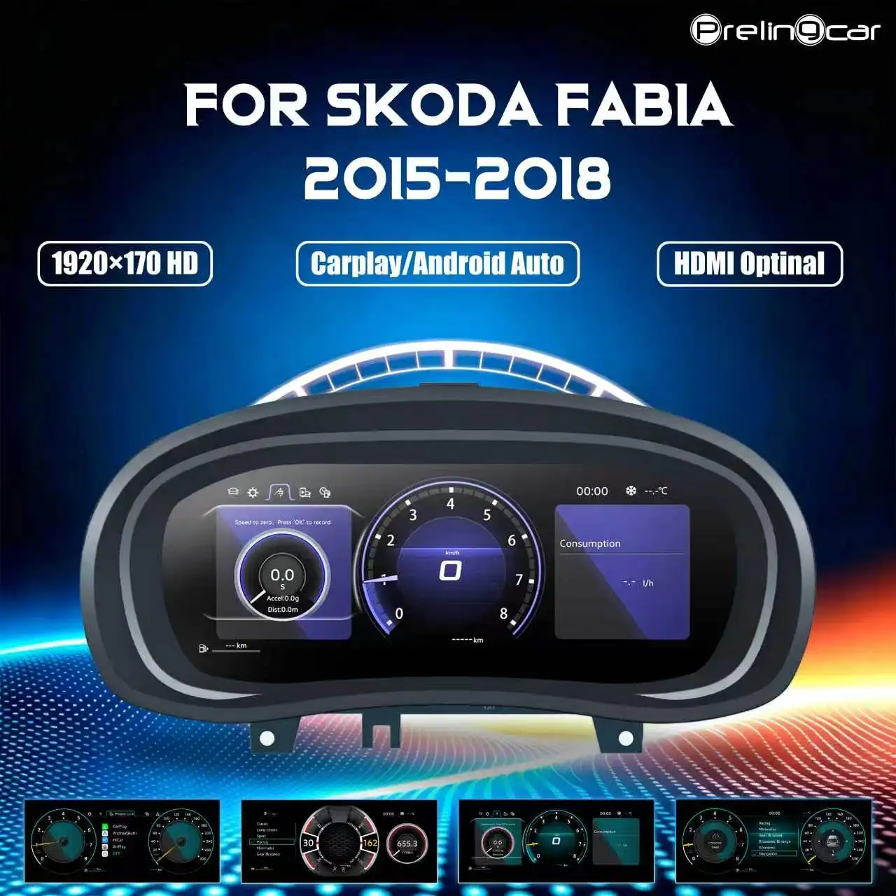 Pantalla LCD Digital de 10.25 Pulgadas para Automóvil, Panel de Instrumentos para Volkswagen Skoda Fabia 2015-2018, Velocímetro 1