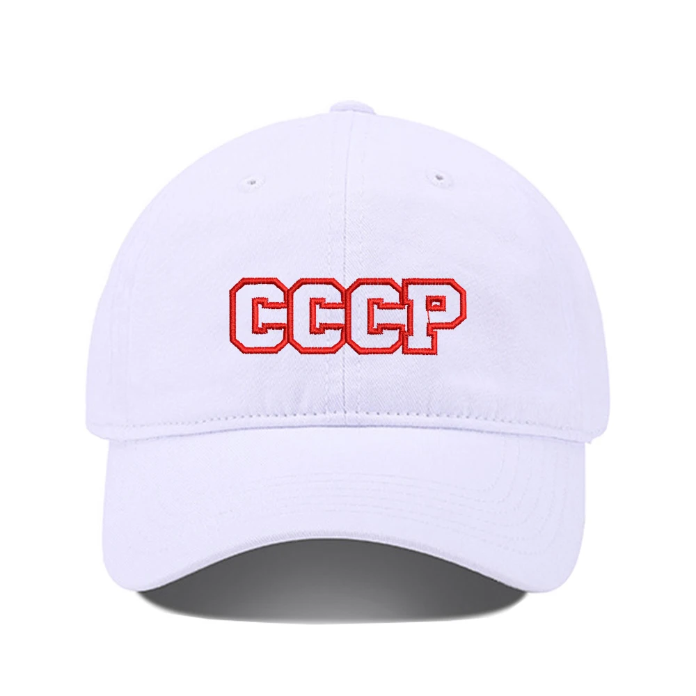 Lyprerazy Baseball Caps USSR CCCP Unisex Embroidery Baseball Cap Washed Cotton Embroidered Adjustable Cap