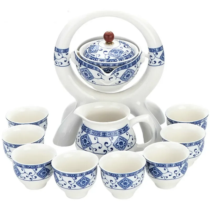 

Lazy Man Teaware Small Set Household Ceramic Kung Fu Tea Art Teapot Cup for Office Guests Happy Maker luxury set
