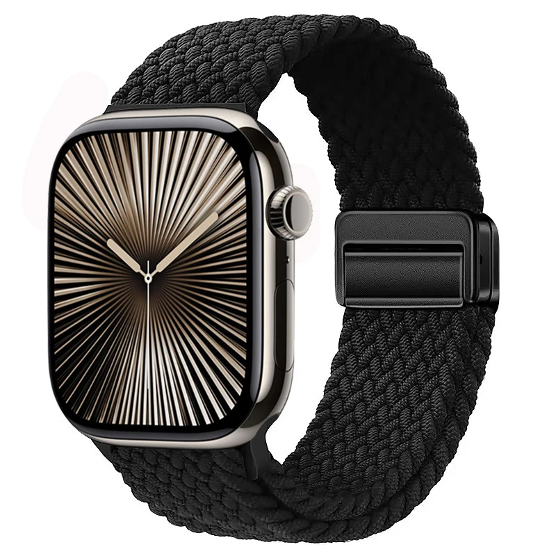 Nylon Braided Magnetic Loop Strap with Metal Accents