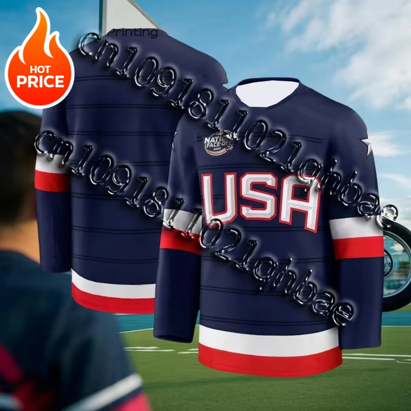 USA 4NF Stitched Dylan Larkin Jack Eichel Matthew Tkachuk Adam Fox Quinn Hughes Charlie McAvoy 4 Nations Face-Off Jersey