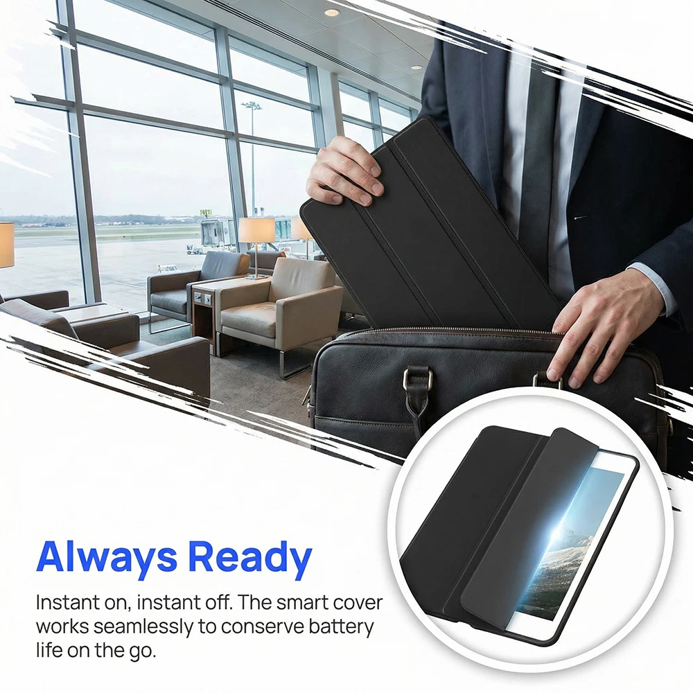 Universal Magnetic Flip Smart Cover with Auto Wake/Sleep Feature
