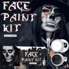 2PCS Halloween Face Painting Kit Highly Pigmented Face Body brus Paint Black and White for DIY Cosplay Theme Parties Body Makeup 6