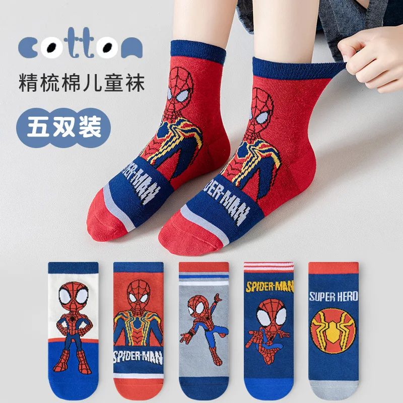 

Baby Socks Cartoon Anime Hero Cotton Boys Tube Socks Children Autumn Winter Socks