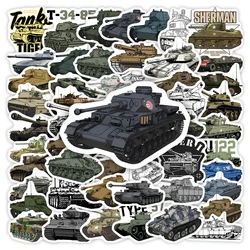 Military Tank Illustration Stickers - Cool Kids DIY Decorative Decals, Waterproof for Journals, Laptops, and Luggage Gifts (60pcs)