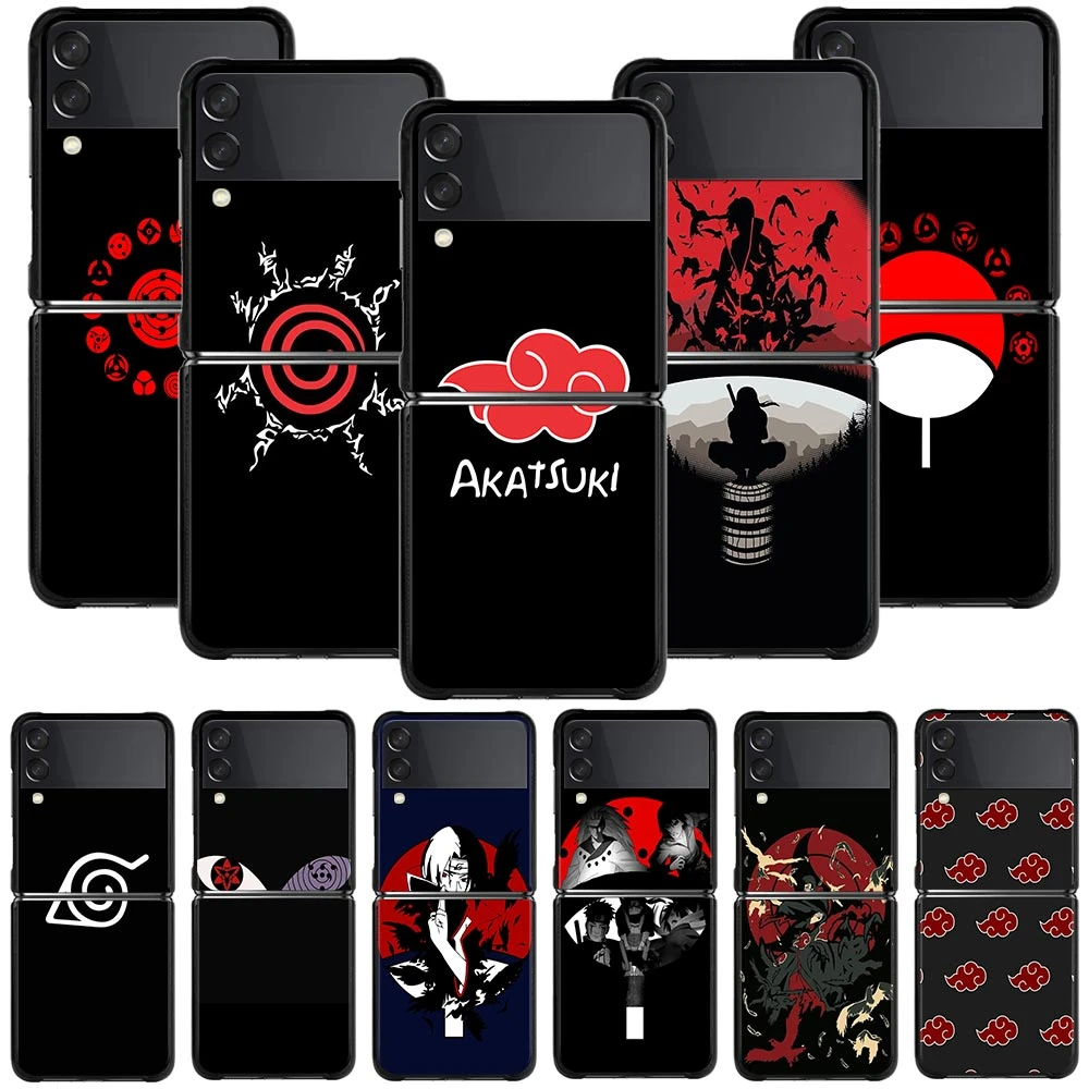 samsung galaxy z flip 3 5g case Phone Case For Samsung Galaxy Z Flip3 Cover for Samsung ZFlip 3 z flip 5G ZF3 Hard PC Coque Naruto Marker Sasuke Akatsuki z flip3 case