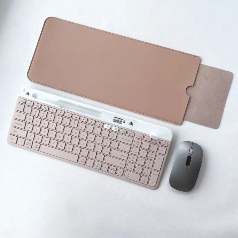 2024 Dustproof Wireless Keyboard Sleeve PU Leather Anti-Shock Storage Bag