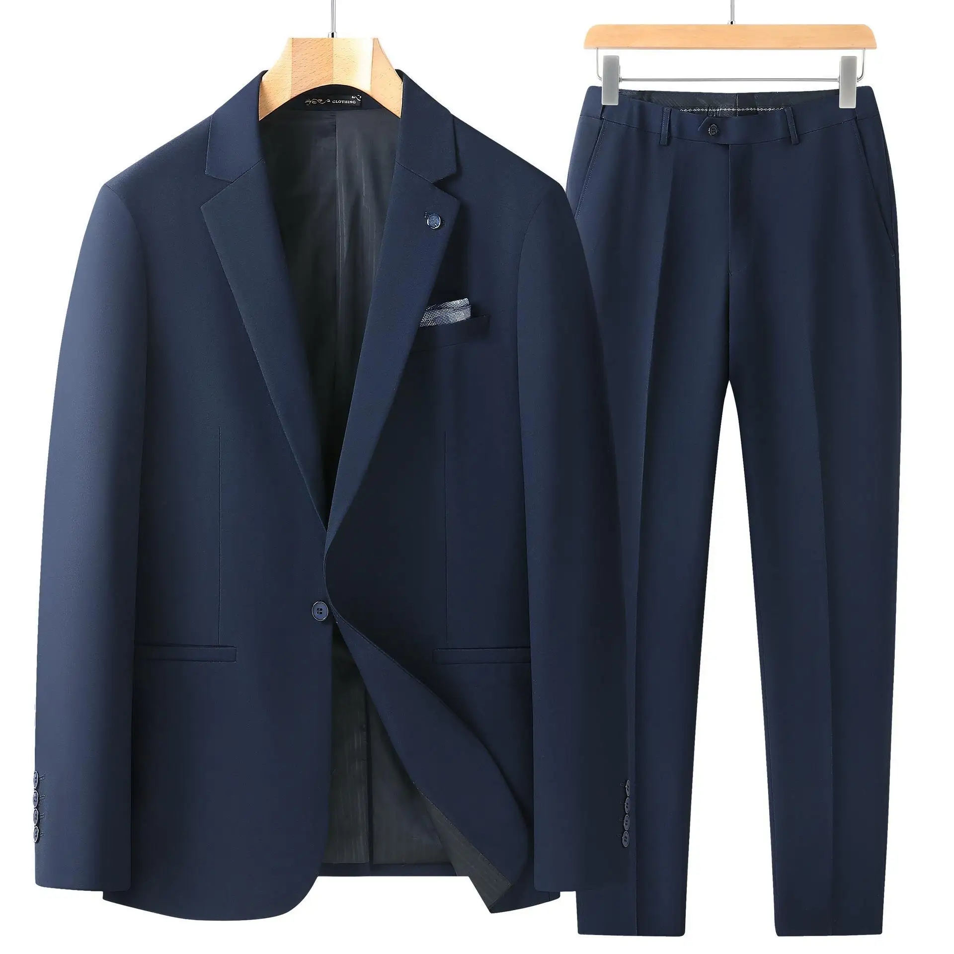 

L-Grey superior sense two button flat lapel-collar suit jacket for men couple suit