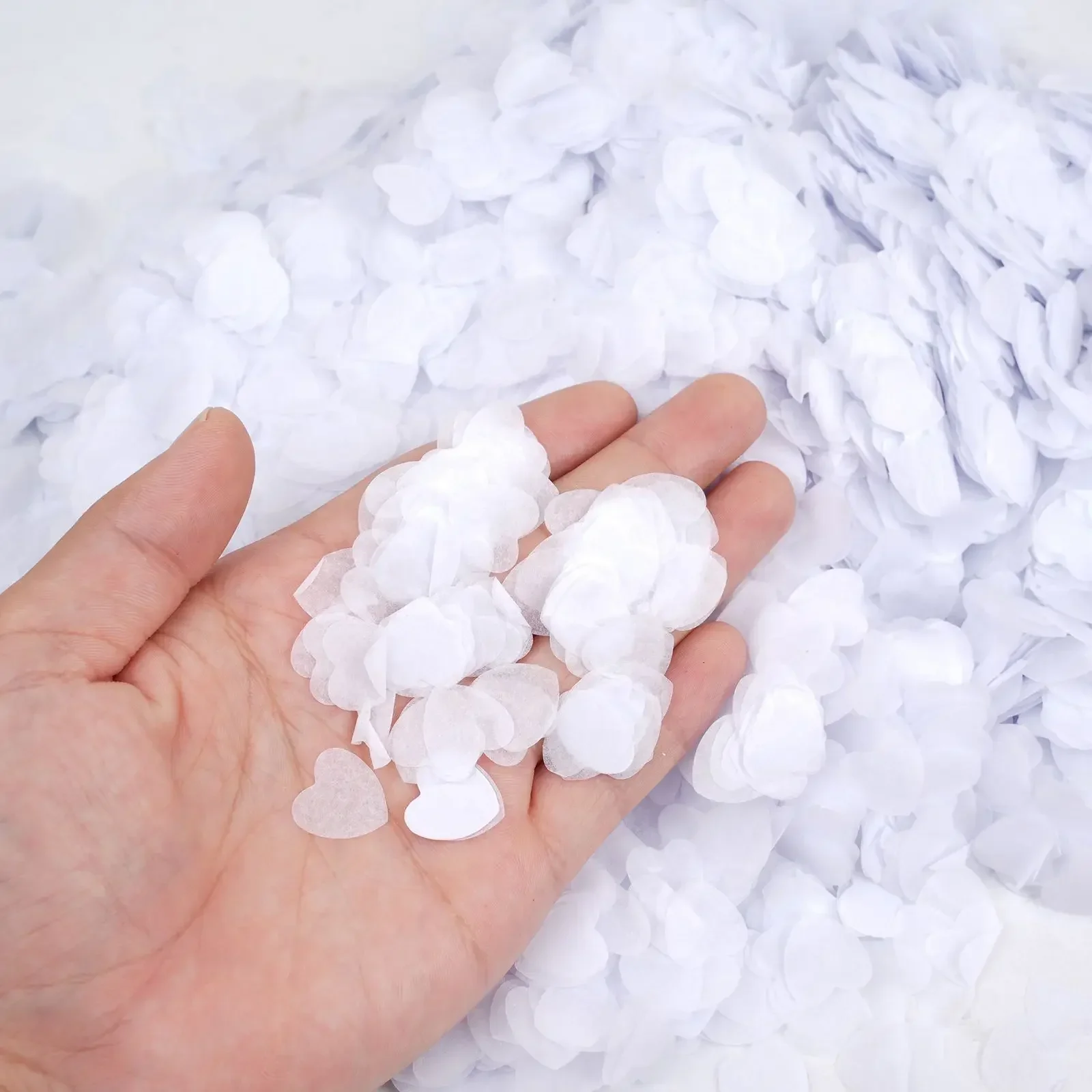 Biodegradable White Heart Confetti 6