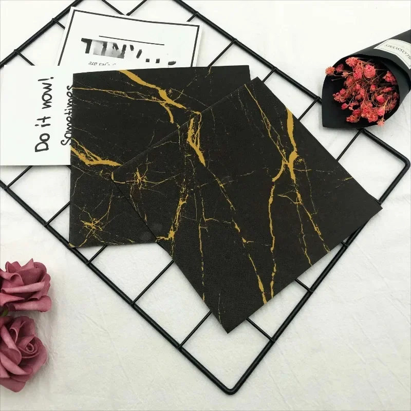 20pcs/Pac 33*33cm 2-Ply Printed Napkins Black Marble Printed Paper Napkins Home Party Placemats Butterfly Bart paper napkins disposable paper placemats