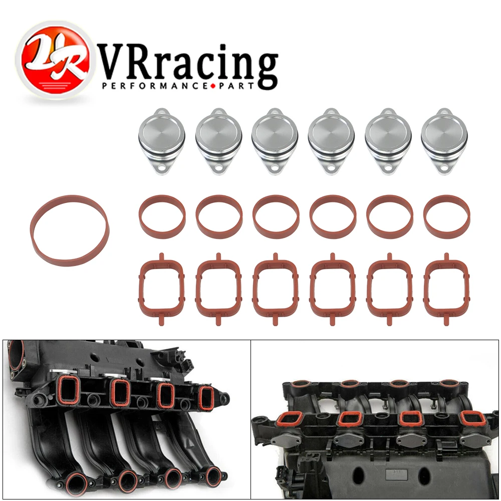 VR-6 x 33mm Diesel Swirl Flap Blanks Replacement Bungs with Intake Manifold Gasket for BMW 320d 330d 520d 525d 530d 730d