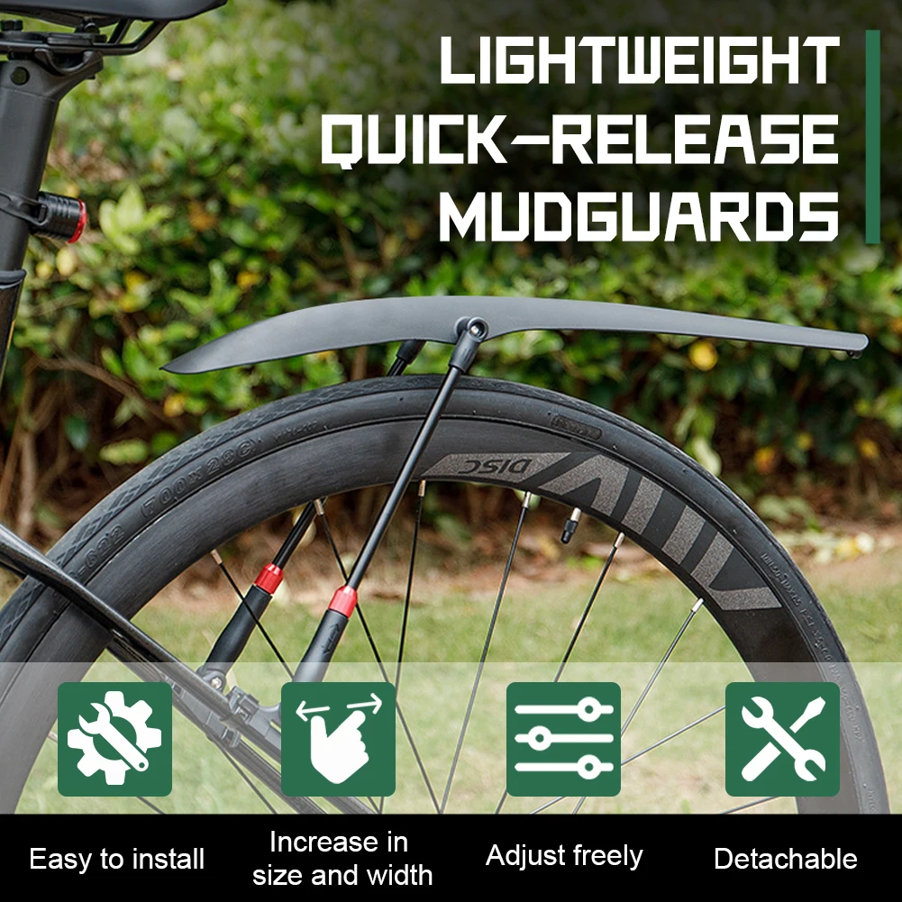Bicycle Mudguard Adjustable Bicycle Wings Quick Release Gravel Road Bike Mudguard Universal Mudguard Bicycle Protector Accessory