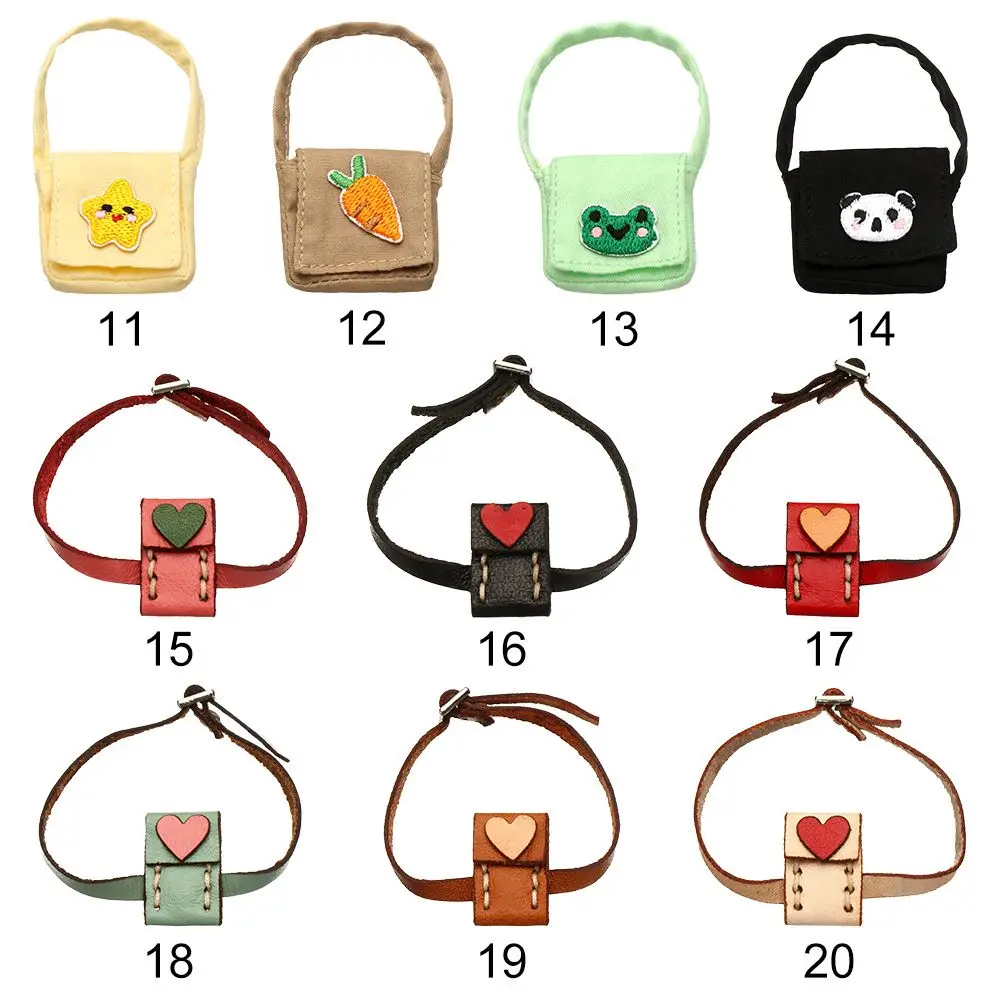Vest Cloth Bag PU Leather Bag Purse Dollhouse 1/6 1/8 1/12 Dolls Backpack OB11 Doll Accessories Kids Toys Fashion Accessory 4