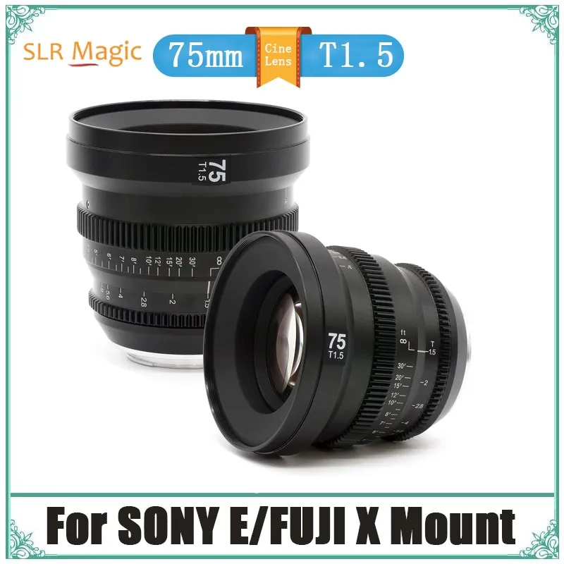 Slr Magic Microprime Cine 75Mm T1.5 Full Frame Teleobiettivo Angolo Cinema Cine Obiettivo Messa A Fuoco Manuale Per Sony E Fuji X Mount Camera