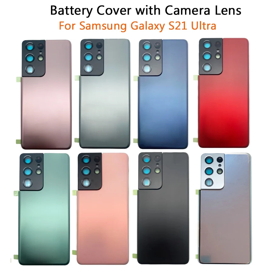 

Original Rear Housing For Samsung Galaxy S21 Ultra Battery Cover Back Case Door + Camera Lens Repair Parts